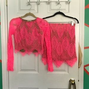 Long sleeve cropped set